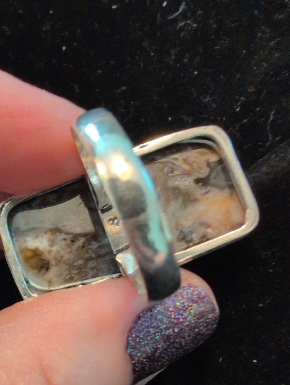 Rectangular Stick Agate Ring - Picture 7 of 9